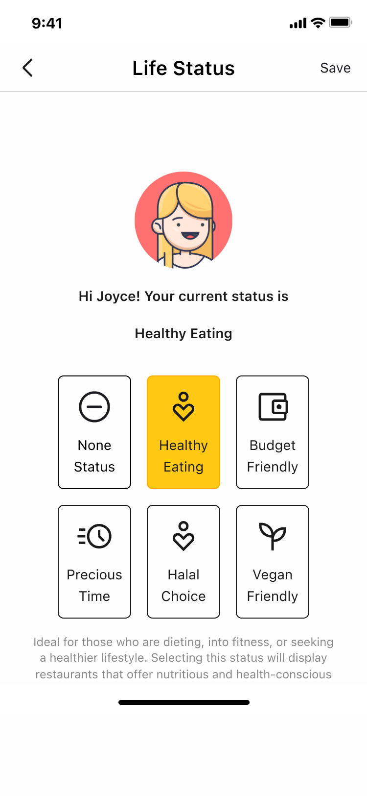Choose a Life Status